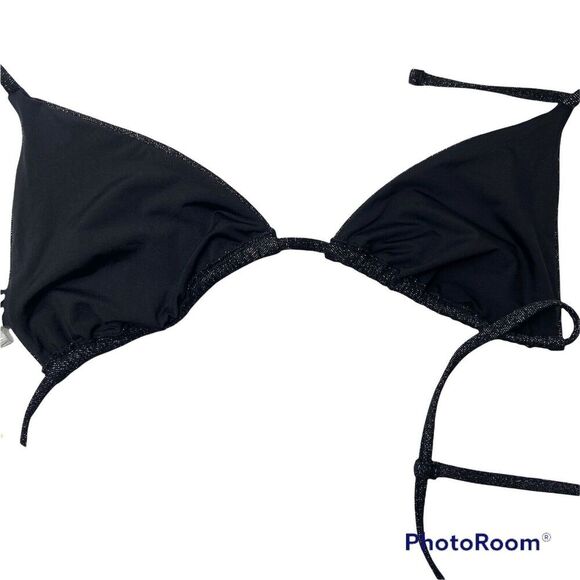 Onia Avery Bikini Top Black Metallic Size Medium - Picture 4 of 11